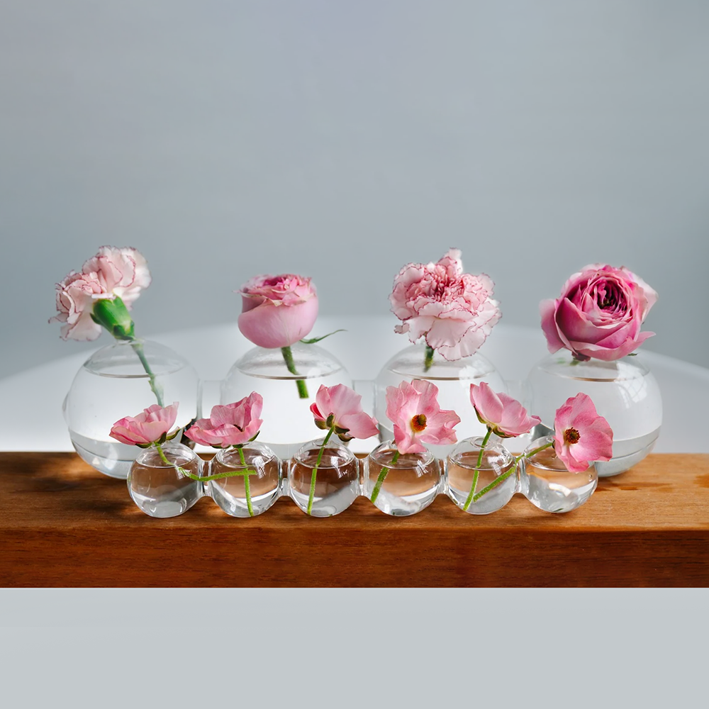 Chive - Wholesale Vase - Caterpillar Clear Glass Bud Vase Long. Small And Large4