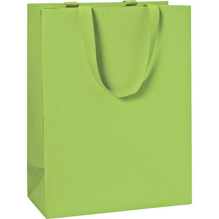 Light Green Gift Bag - Embossed - Ribbon Handle for wholesale by Giftwrap UK