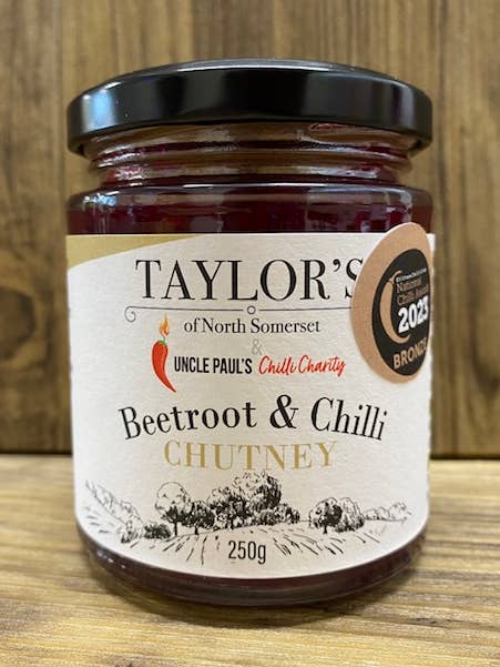Beetroot and Chilli Chutney (Vegan, Vegetarian, Gluten Free) for wholesale by Uncle Paul's Chilli Charity Farm