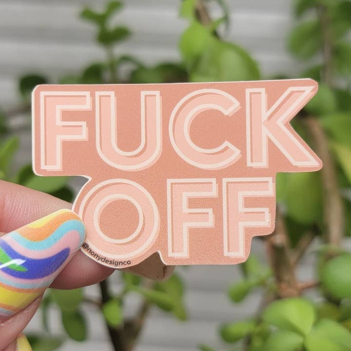 Fk Off Die Cut Sticker for wholesale by Nony Design Company