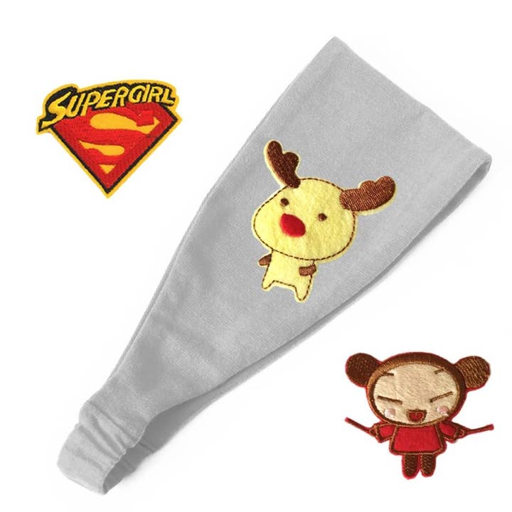 Headband 3 Patches Grey for wholesale by Budhi Budha (US)