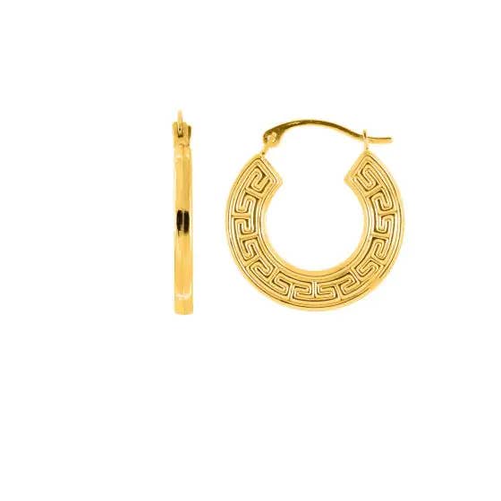 14K Yellow Gold Small Greek Key Hoop Earring
for wholesale by Elise jewelry