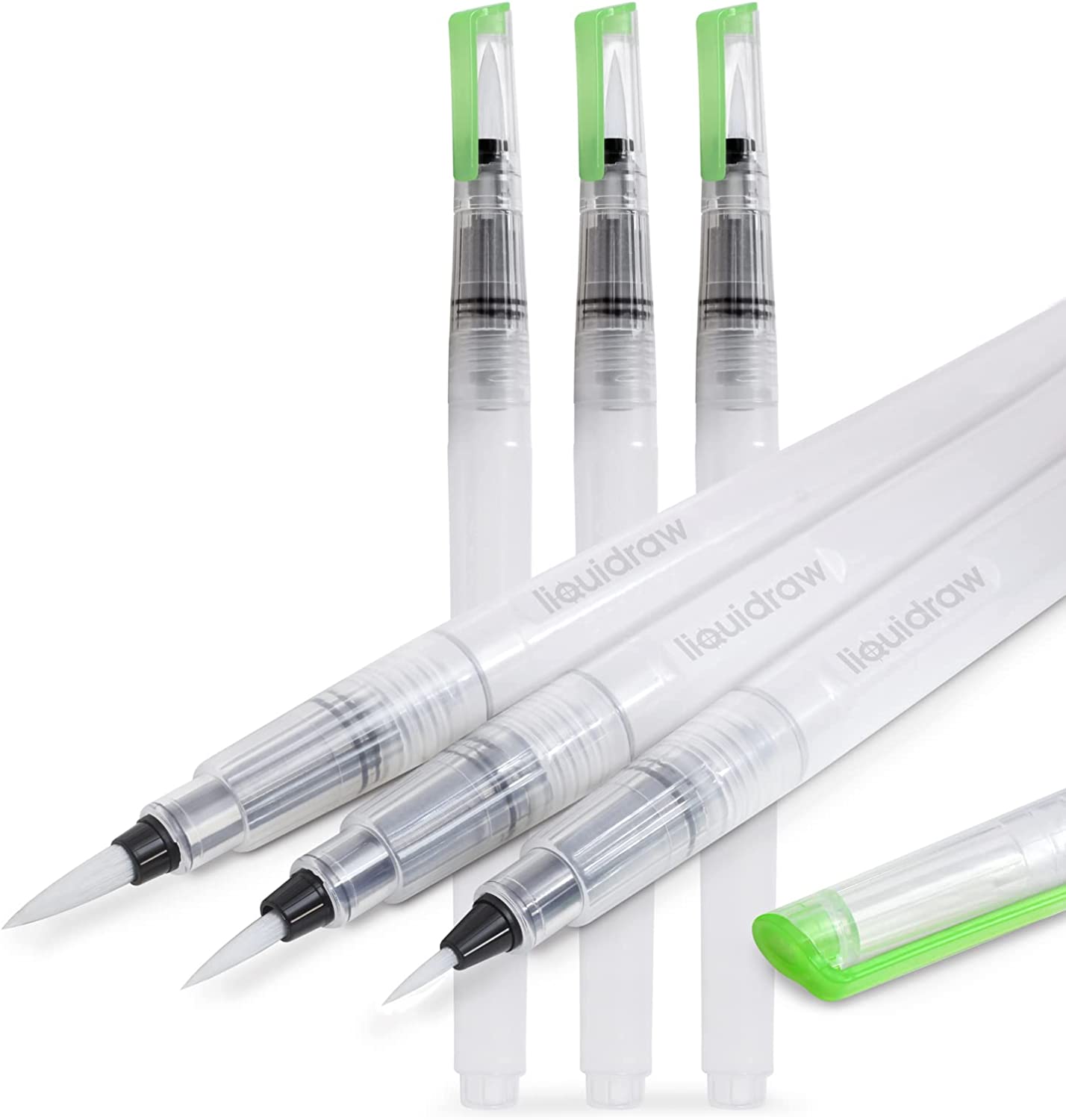 Liquidraw - Wholesale Pen - Liquidraw Watercolour Brush Pens Set of 3 Refillable Long Tank Ink and Water Brush Pens For Paints, Artists, Painting, Calligraphy & Lettering1