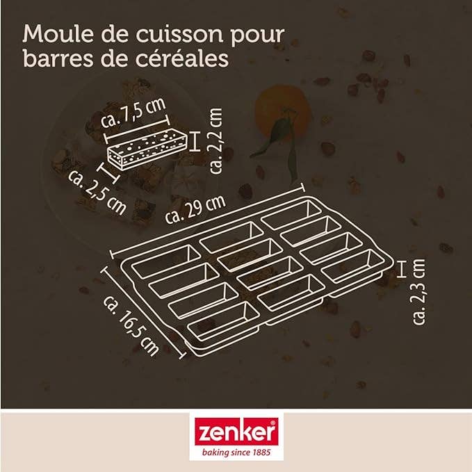 Zenker - Wholesale Chocolate/Candy Mold - Silicone mold for 12 muesli bars Zenker Sweet Sensation3