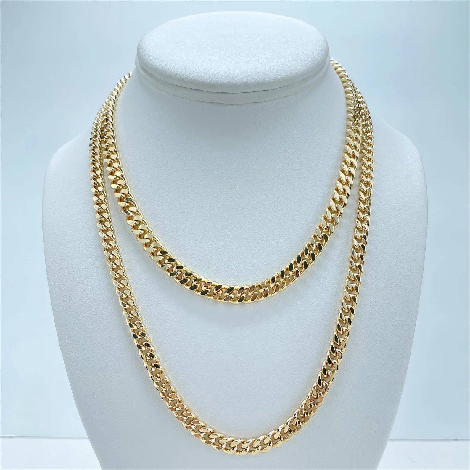 Luxus Accessories – wholesale Link & chain necklace – 18k Gold Filled Cuban Link Unisex Curb Link Chain6