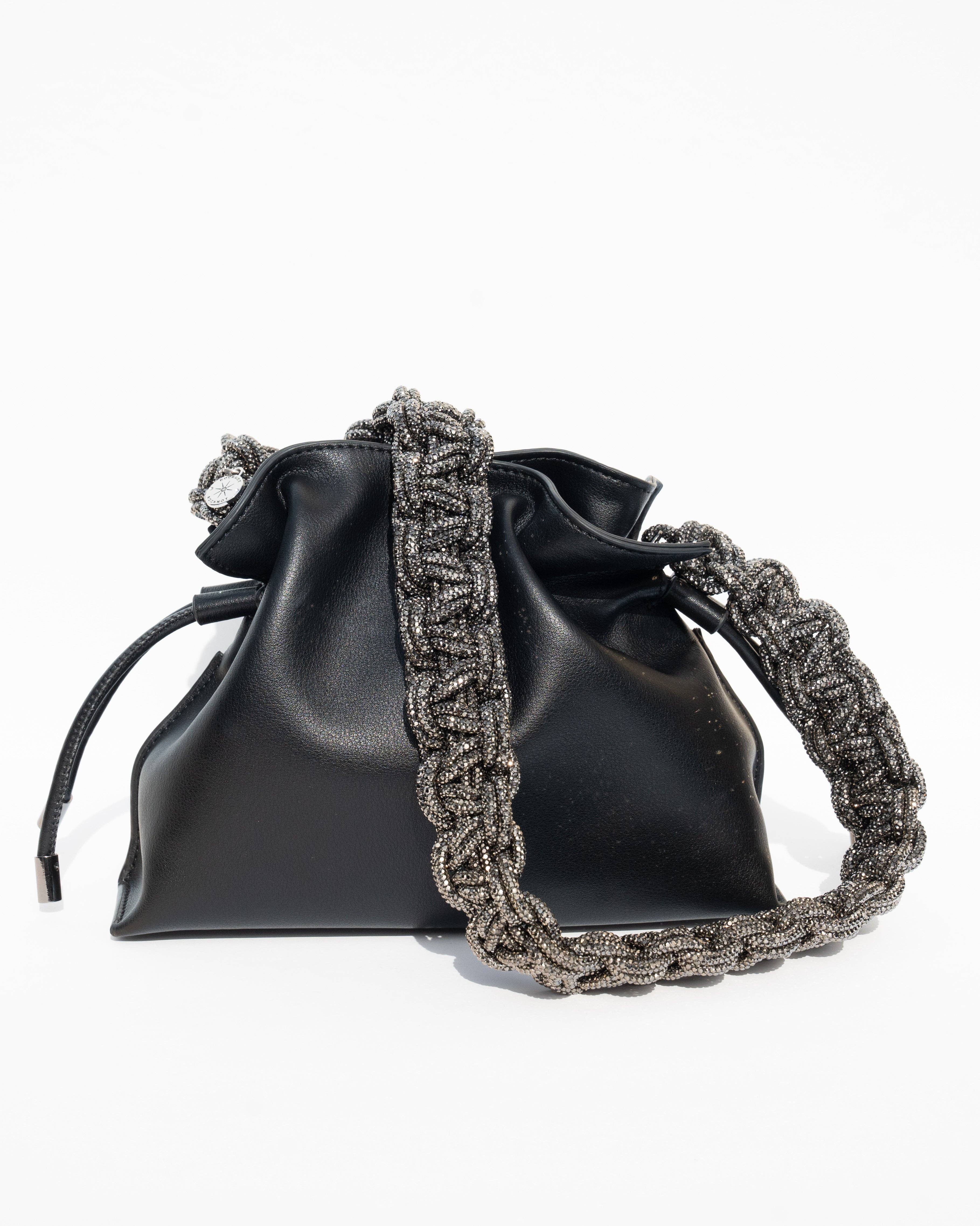 ROCKNOT - Vente Sac à bandoulière – femme - Sac seau en cuir à cordon ALLI - Noir11