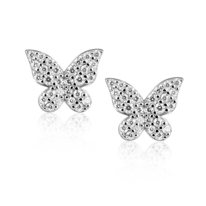 Sahira Jewelry Design - Wholesale Stud/Post Earrings - Elsie Pave Butterfly Studs3