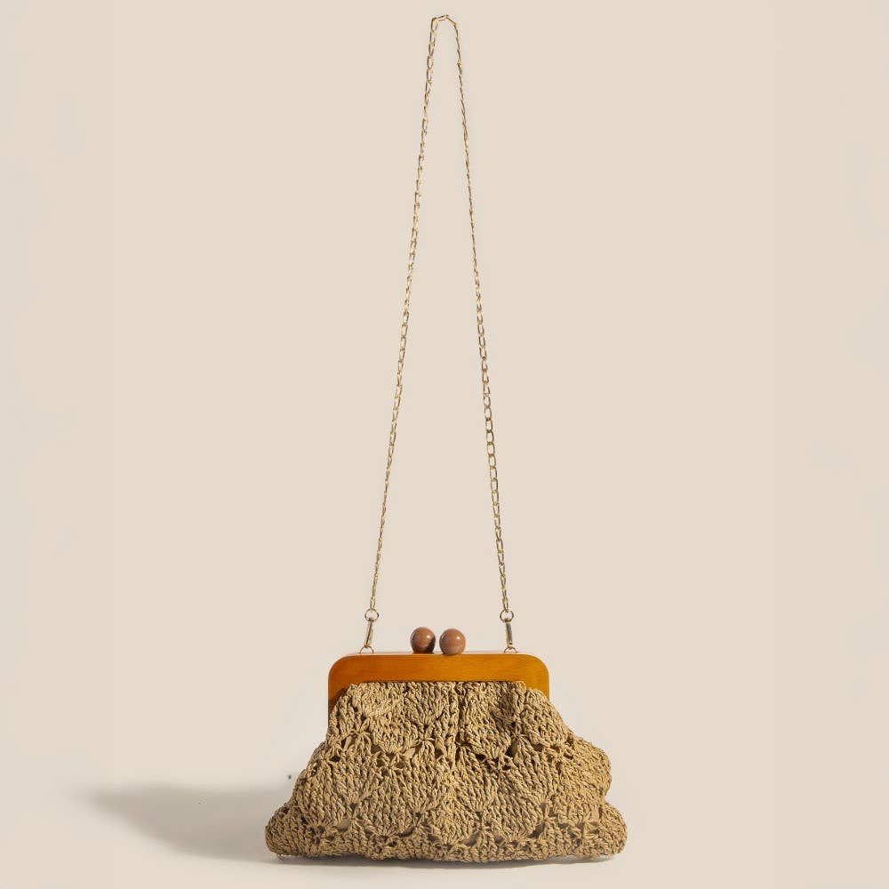 Anarchy Street - Wholesale Clutch Bag - Women's - Straw Braided Wooden Frame Clutch Bag1