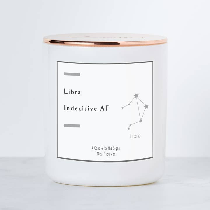 Calm Down Caren - Vente Bougie en bocal - Libra - Indécisif AF - Bougie Horoscope de Soja parfumée Luxe