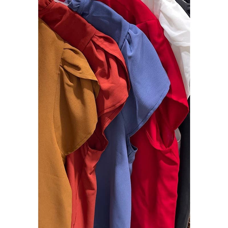 Curve Market - Vendita all'ingrosso Camicetta - Donna - CAMICETTA CON MANICHE A TULIPANO CON VOLANT TAGLIE FORTI4