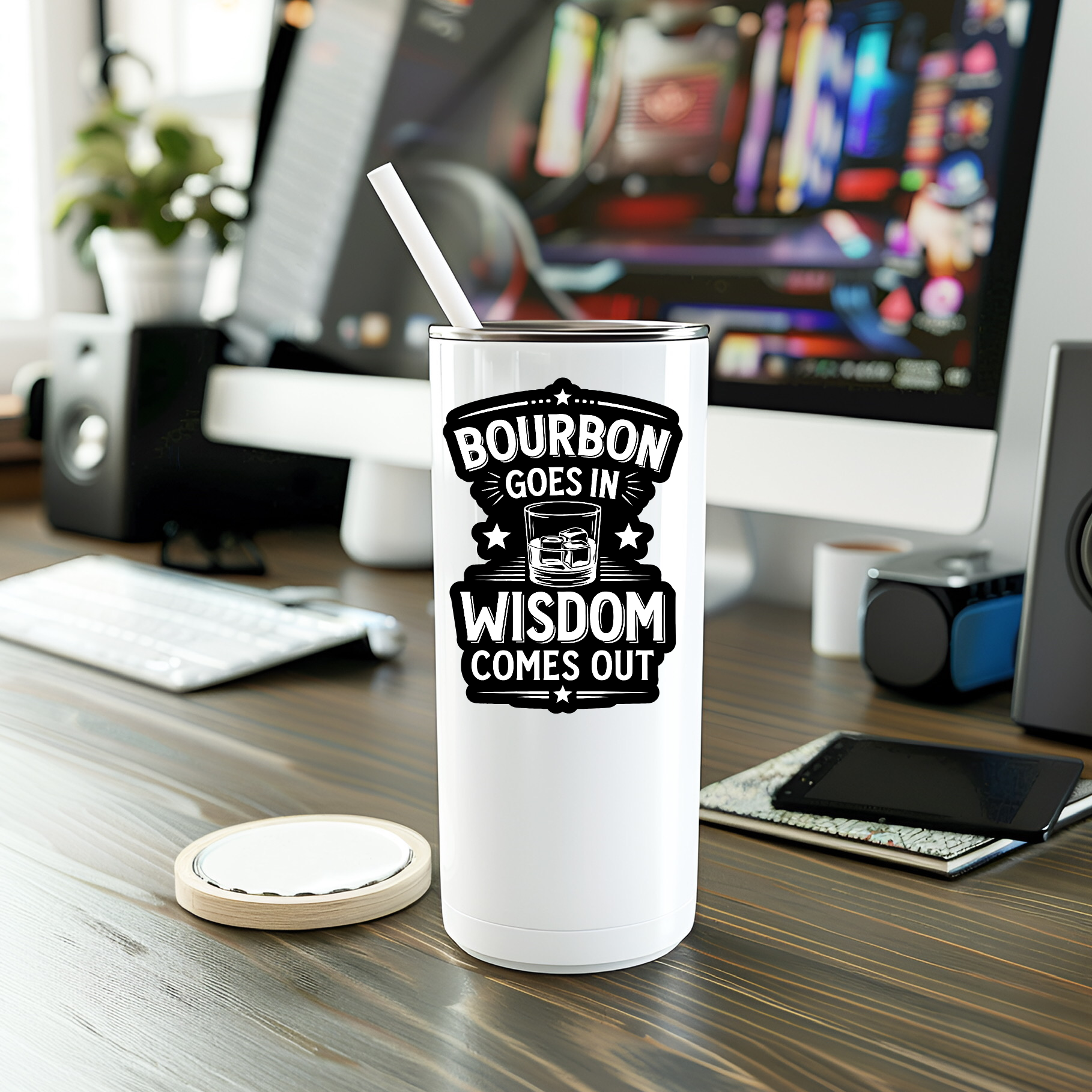 Mystical Monkey Toes - Vendita all'ingrosso Adesivo - Adesivo in vinile "Funny Bourbon Goes In"2