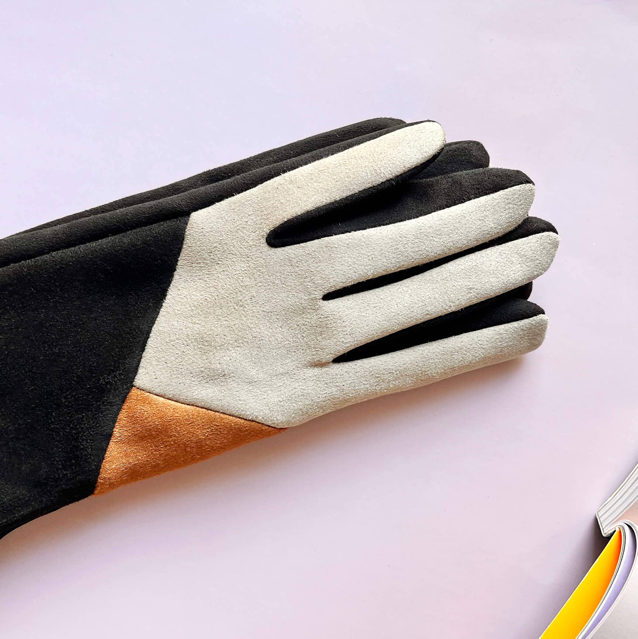 Studio Hop - Vente Gants – femme - Gants à écran tactile en daim Colour Block0