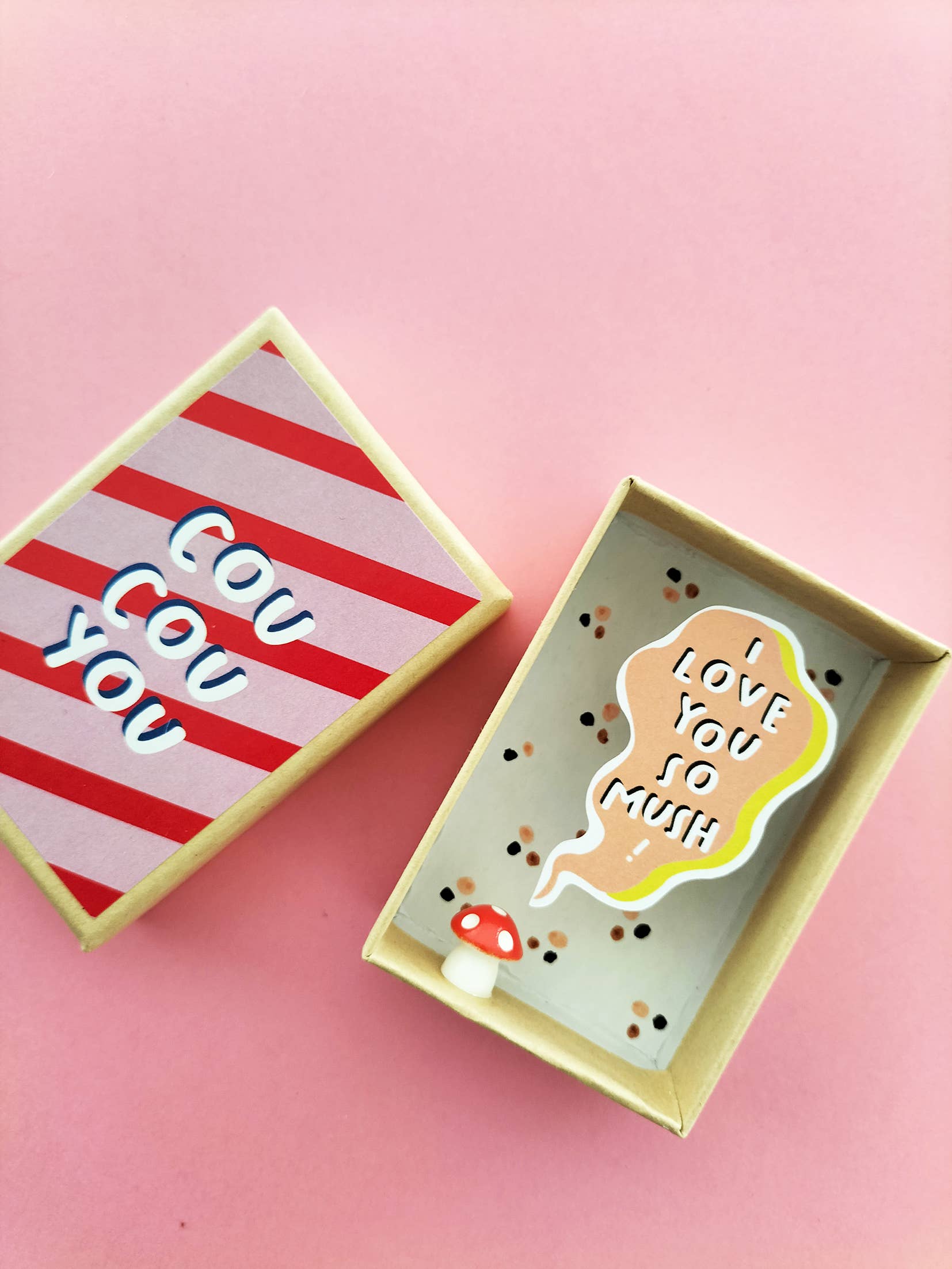 Pamela Loops – wholesale Love card – Boîte diorama message d'amour champignon5