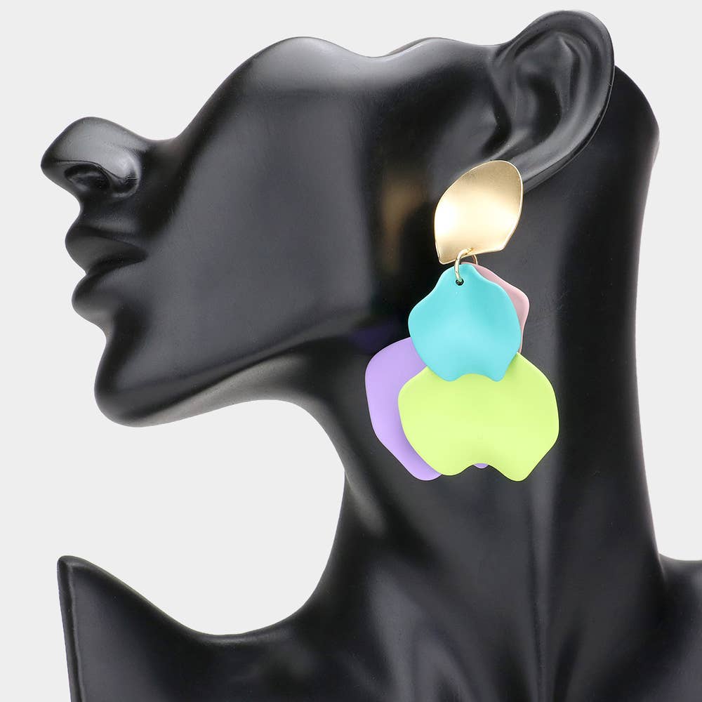 Sensibling Corp. - Wholesale Dangle Earrings - Colored Petal Cluster Dangle Earrings9