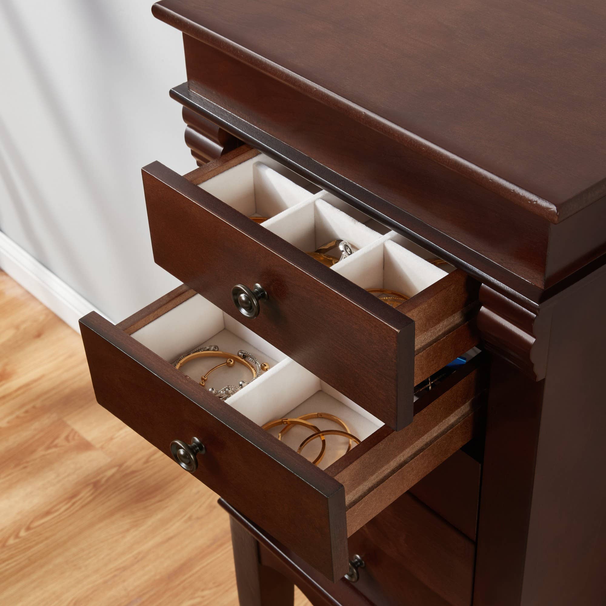 HOMYCASA DESIGN INC - Wholesale Jewelry Box/Organizer - Homy Casa 5-Drawer Jewelry Armoire with Swing Doors, Cherry3