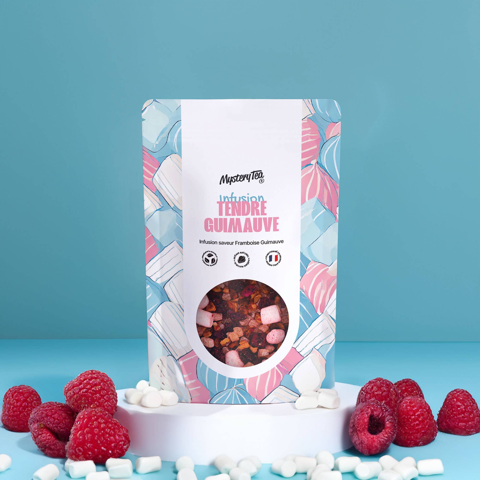 MysteryTea® - Vendita all'ingrosso Tisane salutari e depurative - Soft Marshmallow - Infuso Lampone e Marshmallow sfuso 100 g2