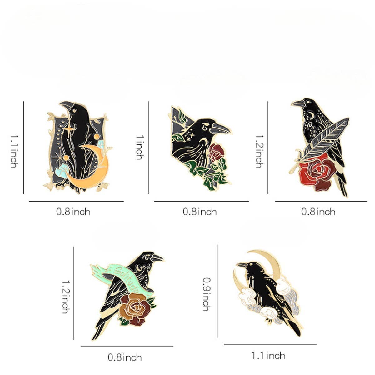 Magia Design - Vendita all'ingrosso Spilla da bavero - Spilla in metallo Raven Mystique12