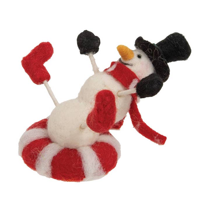 Tubing Snowman Felted Ornament for wholesale by CWI Gifts