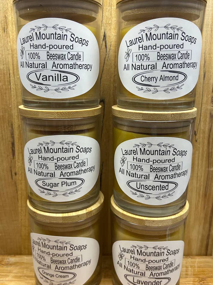Pure Beeswax Candles for wholesale by Laurel Mountain Soaps