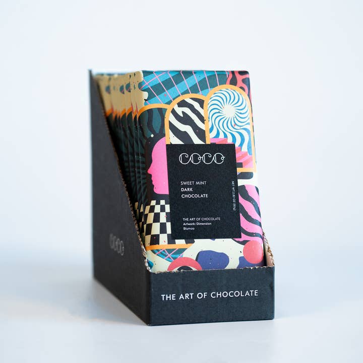 COCO Chocolatier - Wholesale Chocolate Bar - Sweet Mint Dark Chocolate Bar (Pack of 12)2