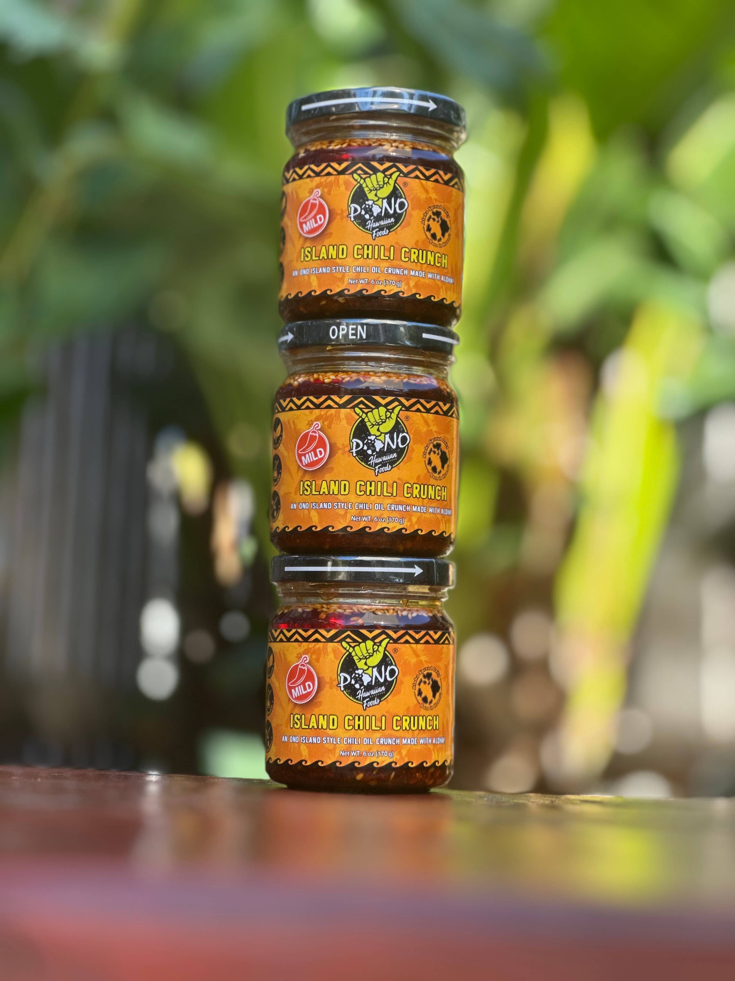 Pono Hawaiian Foods Co - Wholesale Chili Paste - Premium Island Chili Crunch - (MILD) 6oz -6 pc case1