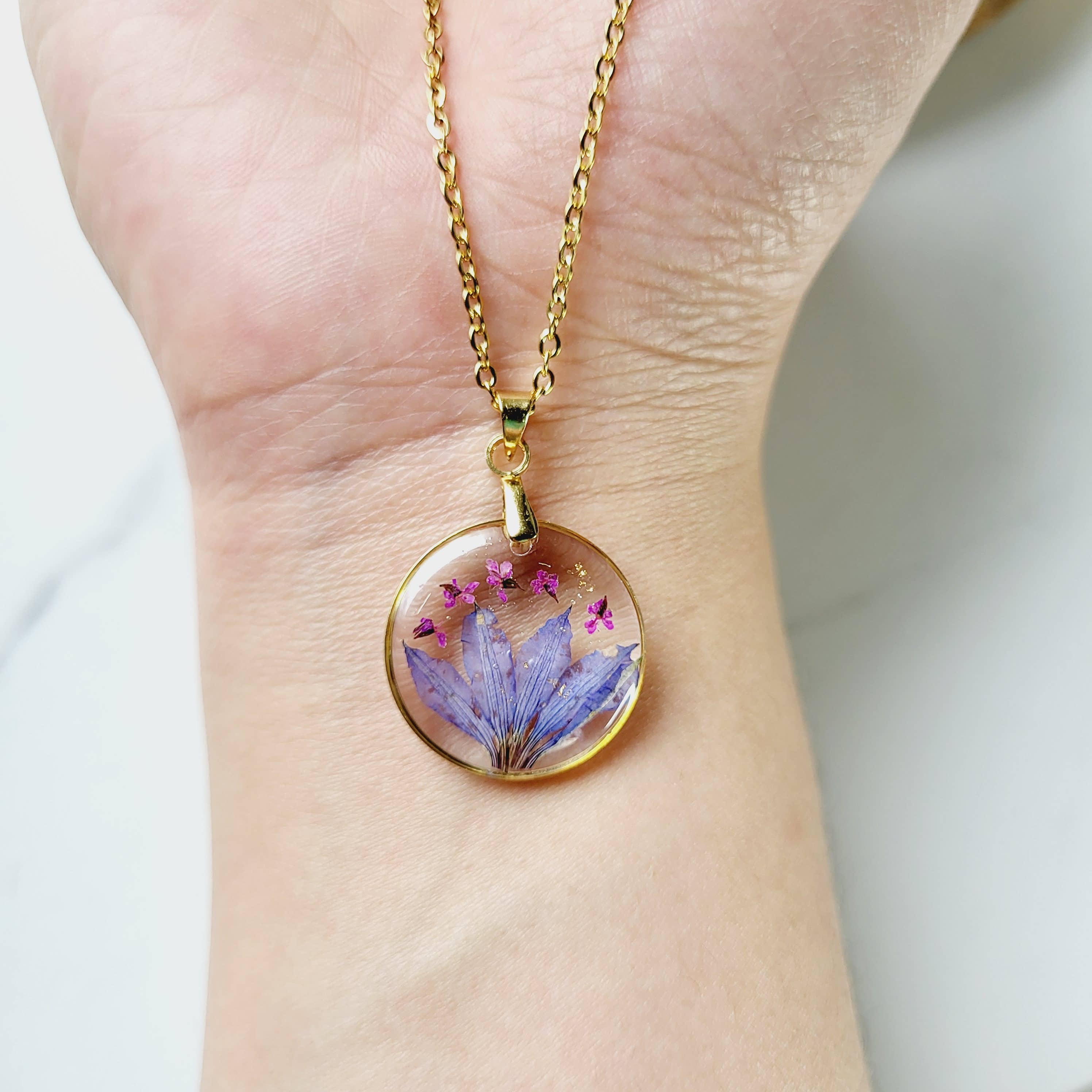 Rhodonco - Wholesale Pendant/Charm Necklace - July birth flower necklace - Water Lilly2