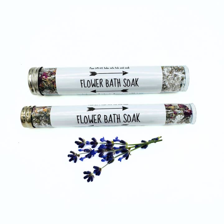 Flower Bath Soak - 2 Size Options - Epsom Salt + Herbs for wholesale by Rooted Earth Farm + Apothecary