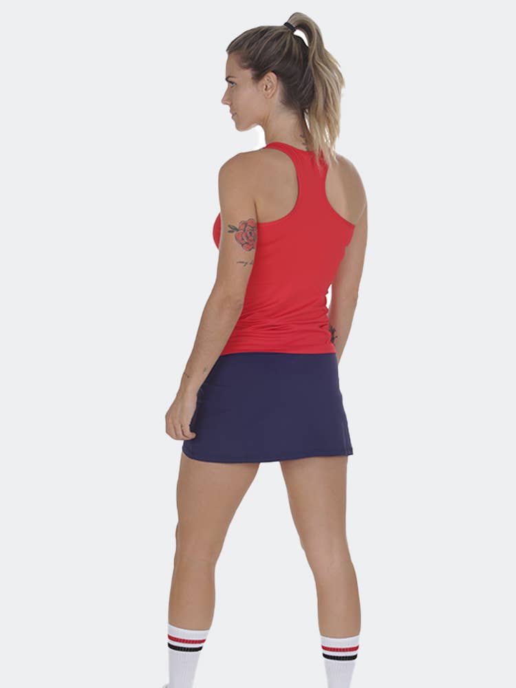 a40grados Sport & Style - Vente Haut de sport – femme - Débardeur à encolure en V et dos nageur rouge3