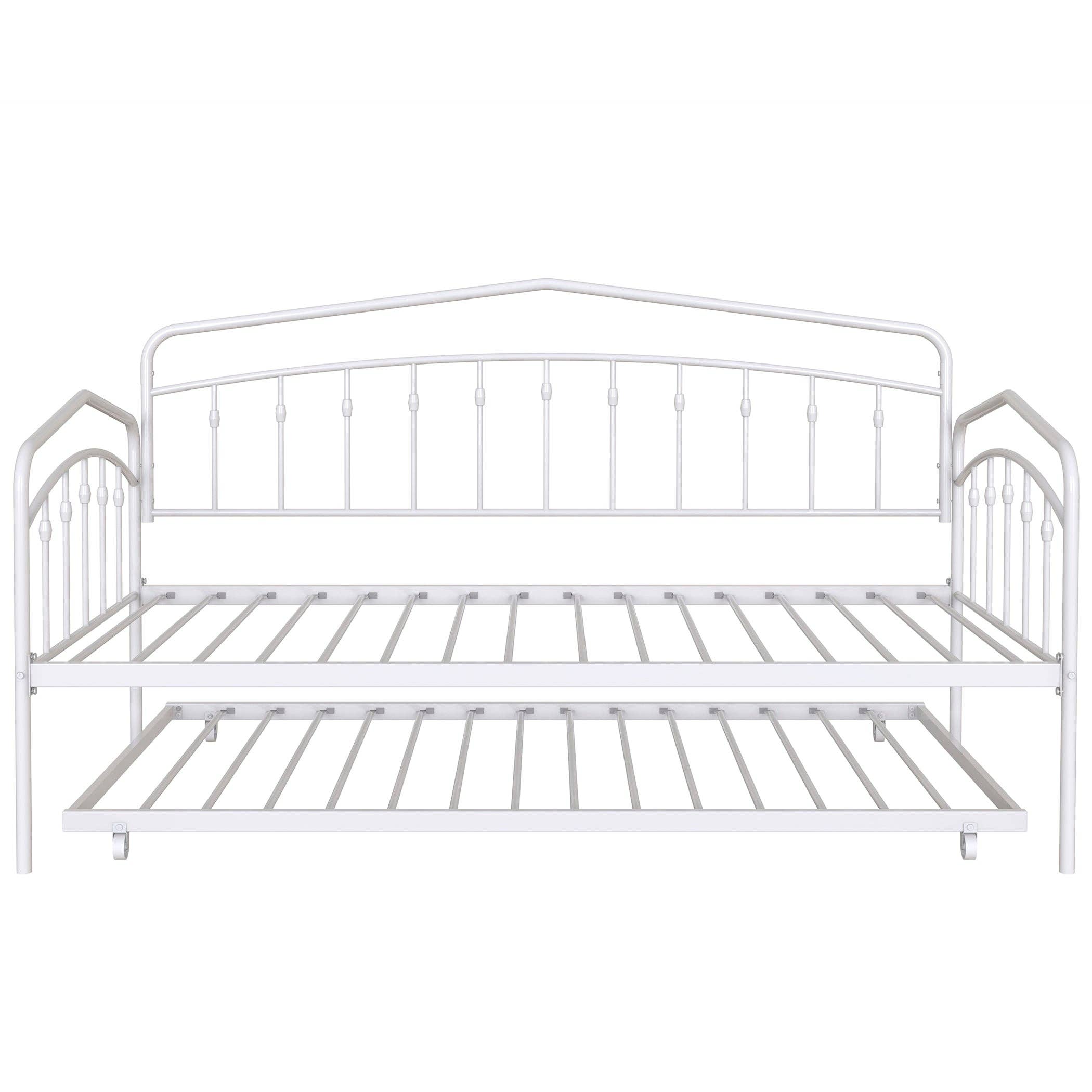 Orange County Decor - Wholesale Bed - Kids & Baby - Fox Twin Daybed With Twin Trundle, White Box Spring Not Required Twin White Metal Bedroom Daybeds Metal11