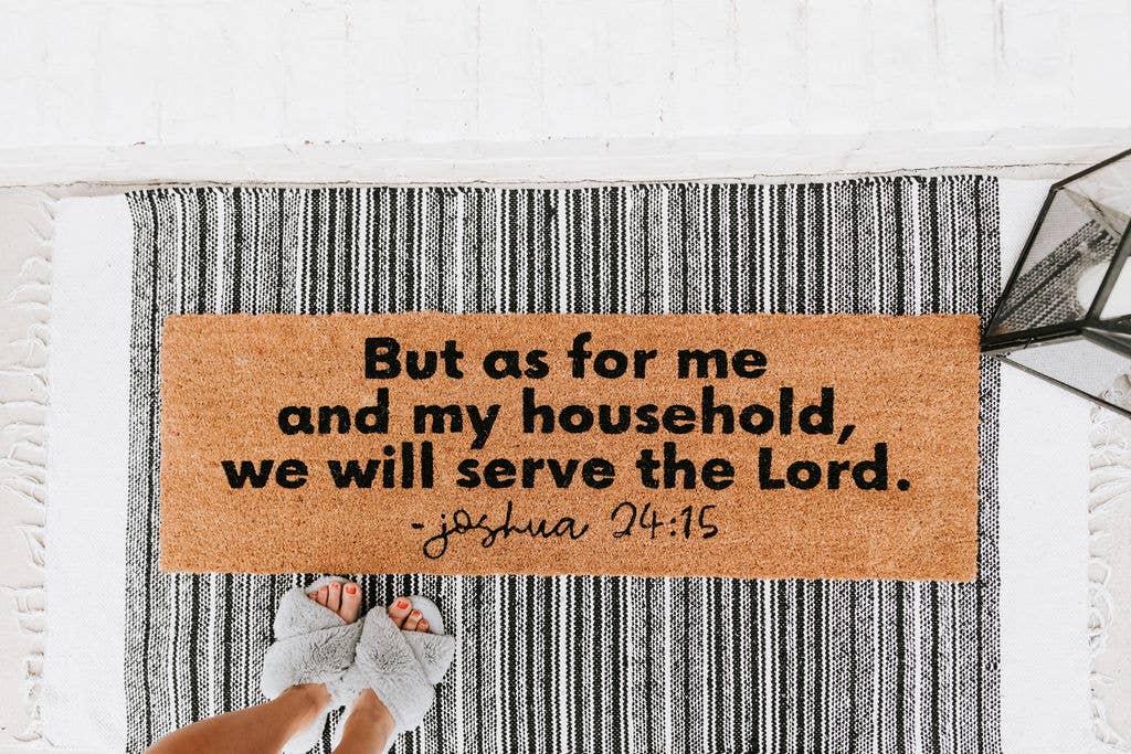 Modern Burlap – wholesale Door mat – XL Doormat - Joshua 24:15 (New Length)5