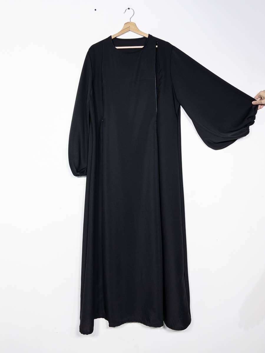 IDEAL OUTFIT - Wholesale Nursing Dress - Maternity - Medina silk nursing abaya with zip opening 2508PK7