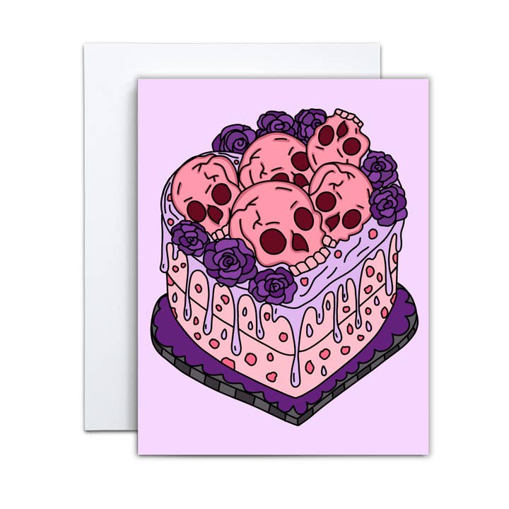 Sweet Humors - Wholesale Birthday Card - Skull Cake Birthday Card