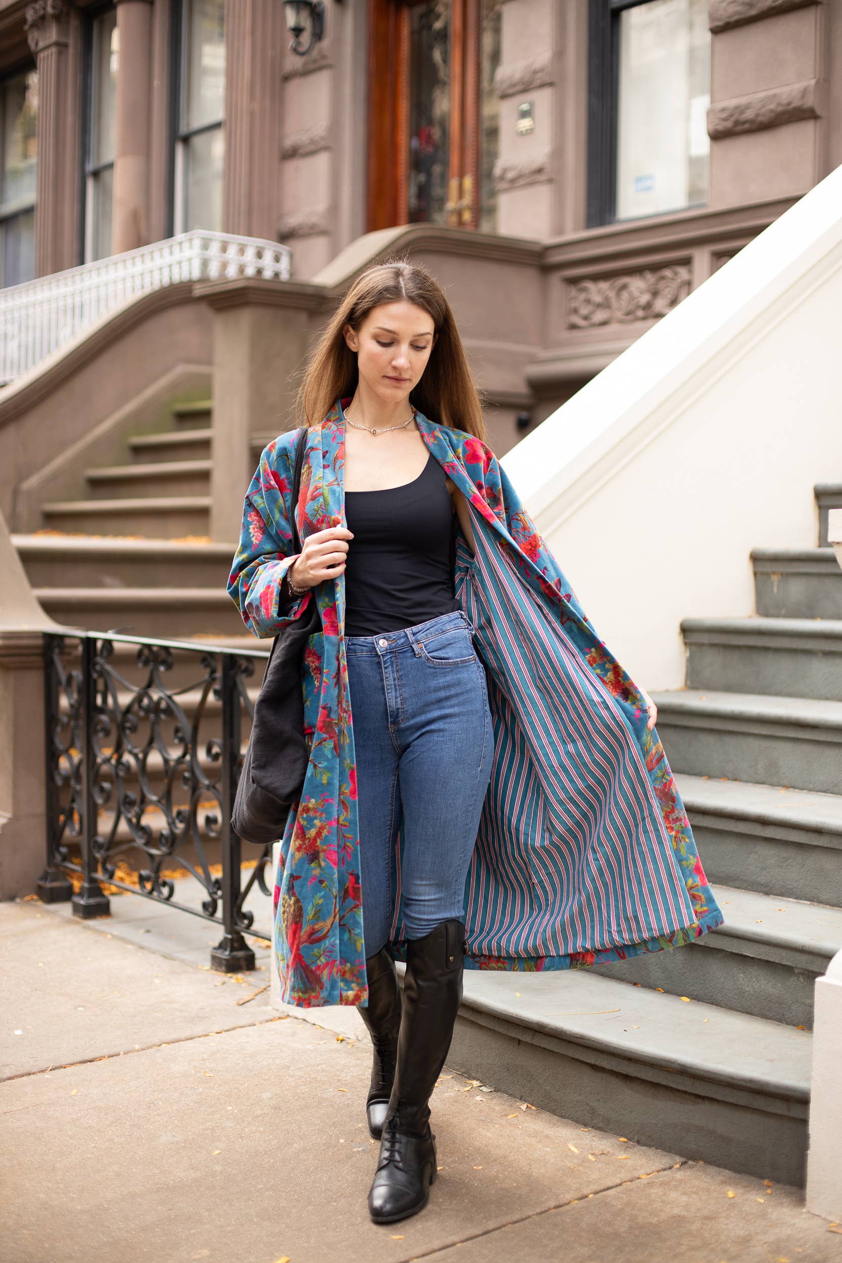 VIKOLINO - Venta al por mayor Kimono - Mujer - Chaqueta larga estilo kimono/Duster de terciopelo15