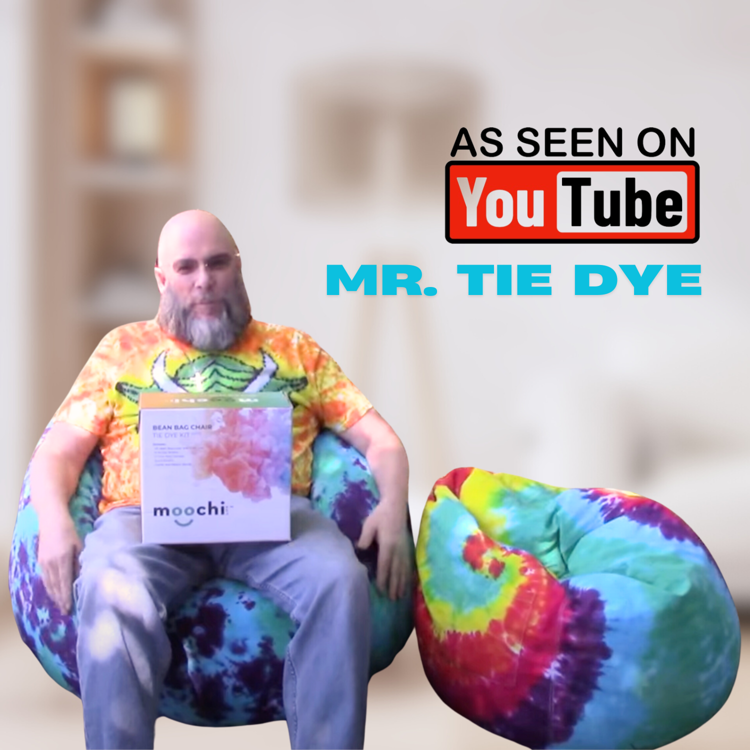 MOOCHI LIFE - Wholesale DIY Craft Kit - BEAN BAG CHAIR TIE DYE KIT (3 FOOT) - NEW TO MARKET!6