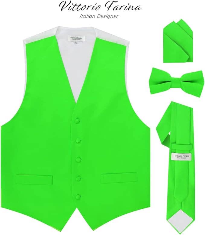 Dubal Brothers - Wholesale Suit Vest - Men's - Vittorio Farina Solid Satin Vest Set (White Back) Var. 01 (Beige-Maize)29