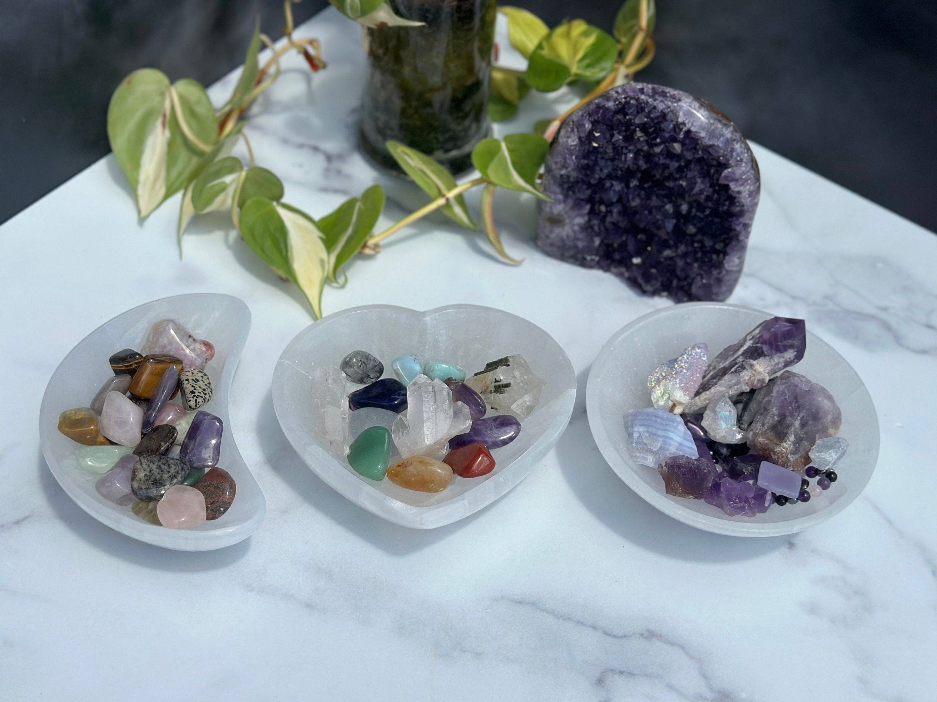 New Moon Beginnings - Wholesale Crystal Charging Plate - Selenite Bowls (10 Options!) Selenite Crystal Charging Bowls8