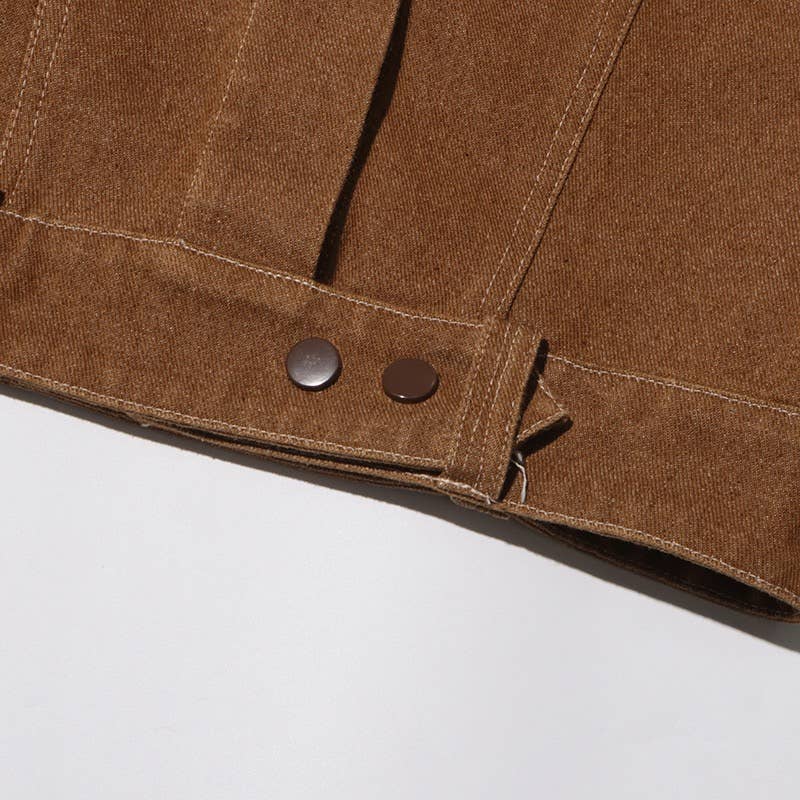 Cor como imagens Conjunto Retrô Desgastado Feminino com Jaqueta Curta com Amarração e Calça Reta para venda a revendedores na Faire13