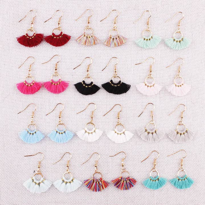 Kate Tuesday Jewelry - Wholesale Dangle Earrings - Mini Summer Bright Tassel Earrings