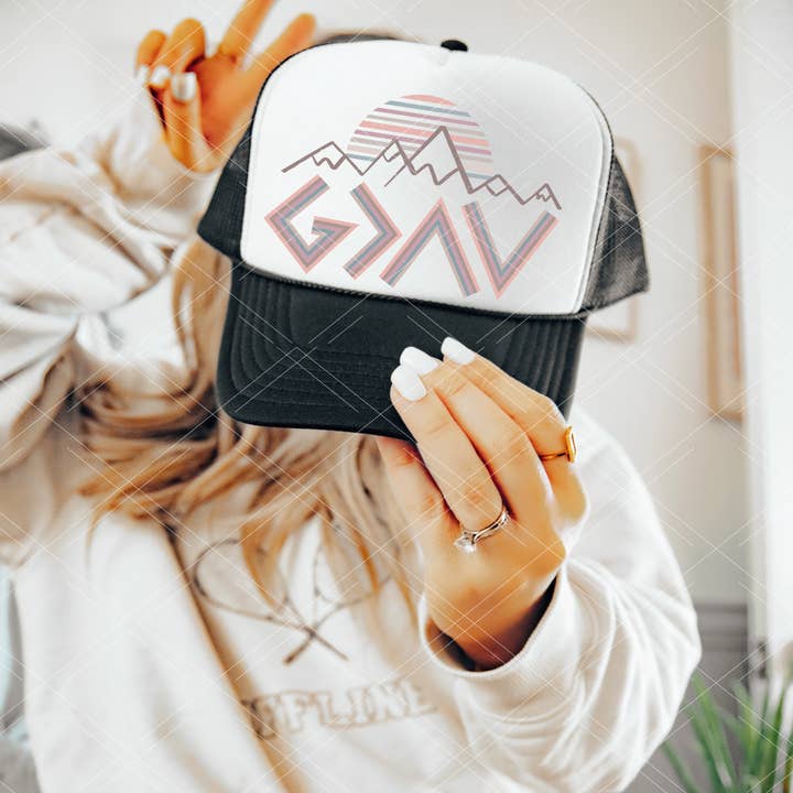 Boho God is Greater than the Highs and Lows Trucker Hat for wholesale by Pressure and Grace