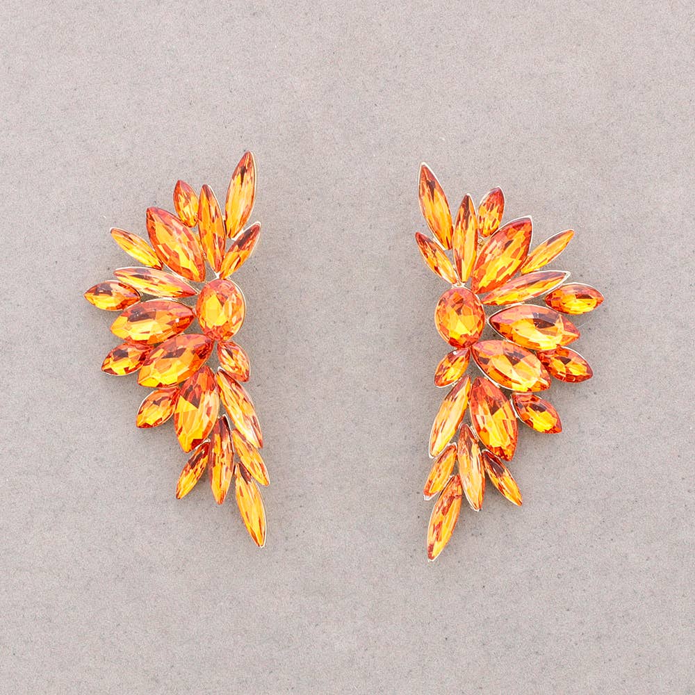 Sonata - Vente Bijoux à boutons pression - Boucles d'oreilles ailes en métal avec cristaux4