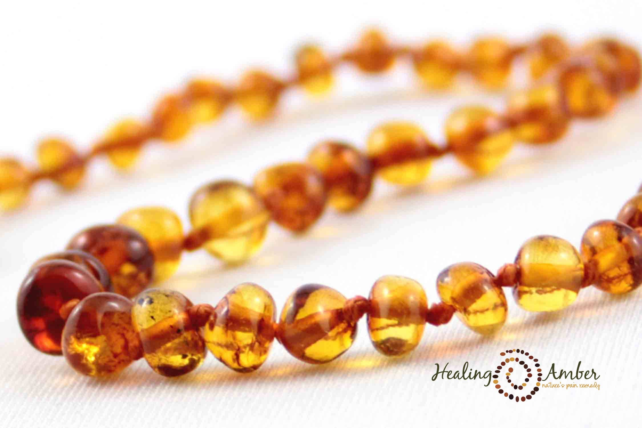Healing Amber - Wholesale Beaded/Pearl Necklace - Caramel-Circle-11 inch2