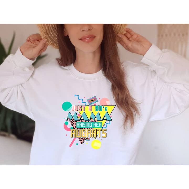 Women's '90's Mama' Printed Sweatshirt for wholesale by Lottie & Lysh