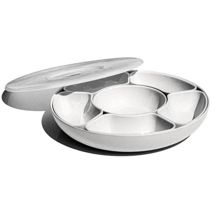Divided Server with Lazy Susan Base Lid PP Serveware Set
for wholesale by Abode Homewares by TarHong
