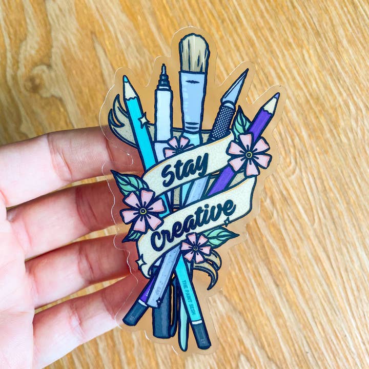 The Paint Sesh - Wholesale Sticker - Stay Creative Sticker Transparent | Gifts for Art Lovers