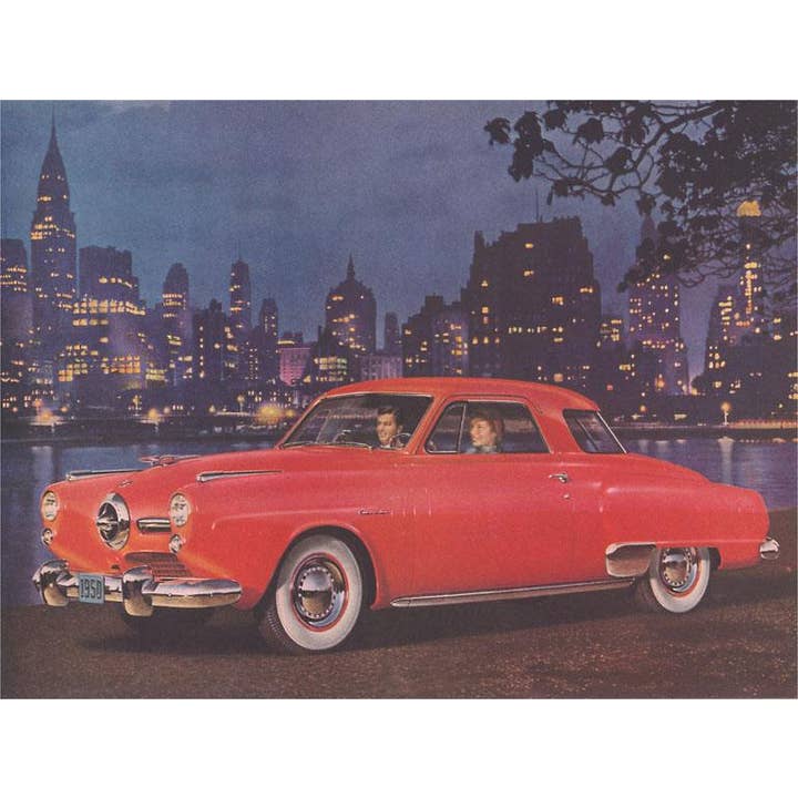 Found Image Press - Wholesale Magnet - Magnet KE-104 Studebaker in Front of City