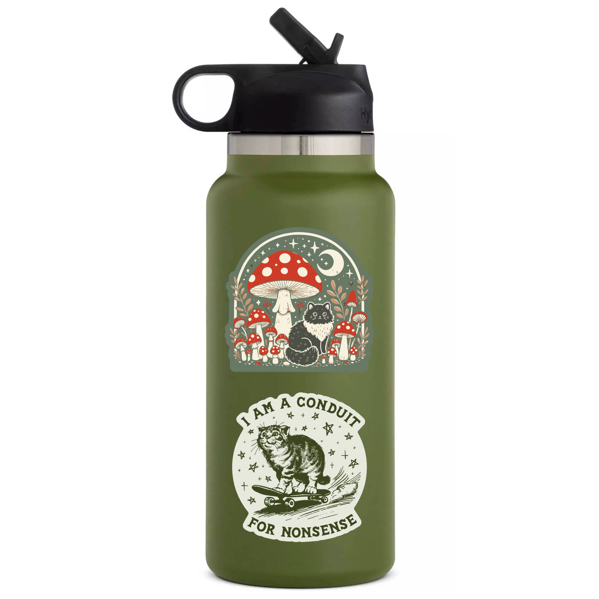 Juju and Moxie - Wholesale Sticker - Moon Mushroom Kitty Cat High Quality Vinyl Sticker2