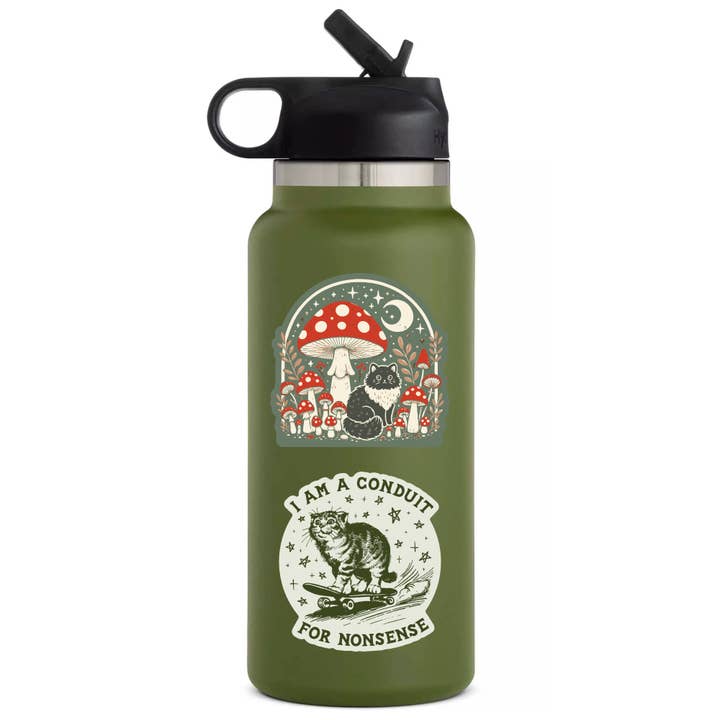 Juju and Moxie - Wholesale Sticker - Moon Mushroom Kitty Cat High Quality Vinyl Sticker2