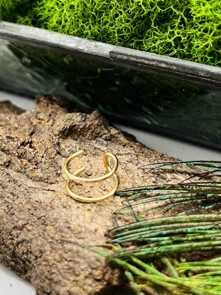 KATE Double Hoop Ear Cuff - No Piercing for wholesale by Rachel Renee Jewelry