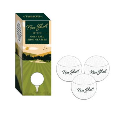 Nibble Distributors Ltd - Wholesale Shot glass - Fairways S/2 Golf Ball shot glasses