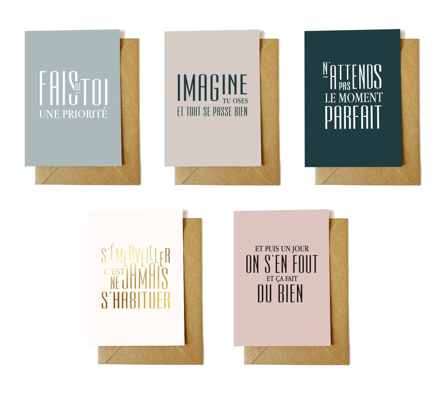 Le Papier Fait De La Résistance - Wholesale Postcard Set - SET of 5 postcards + 5 kraft envelopes1